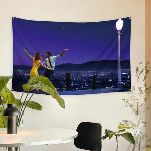 Dance Flag Lala Land Classic Movie Poster Banners for College Dorm Tapestry 3X5 Feet Bedroom Wall Decorations Flags for Festival Parties in Kuwait