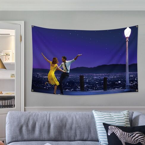 Dance Flag Lala Land Classic Movie Poster Banners for College Dorm Tapestry 3X5 Feet Bedroom Wall Decorations Flags for Festival Parties in Kuwait