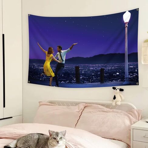 Dance Flag Lala Land Classic Movie Poster Banners for College Dorm Tapestry 3X5 Feet Bedroom Wall Decorations Flags for Festival Parties in Kuwait
