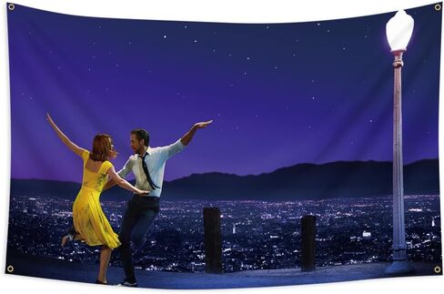 Dance Flag Lala Land Classic Movie Poster Banners for College Dorm Tapestry 3X5 Feet Bedroom Wall Decorations Flags for Festival Parties in Kuwait