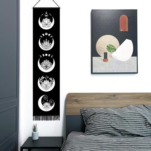 الأزهار القمر المتاعب نسيج القمر القمر جدار ديكور مجموعة من الهلال القمر نسيج الديكور لغرفة النوم السماوية نسيج لوتس زهرة نسيج ديكور المنزل الزهور معلقة جدار غرفة المعيشة ديكور in Kuwait