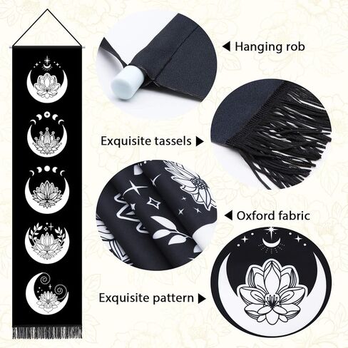 الأزهار القمر المتاعب نسيج القمر القمر جدار ديكور مجموعة من الهلال القمر نسيج الديكور لغرفة النوم السماوية نسيج لوتس زهرة نسيج ديكور المنزل الزهور معلقة جدار غرفة المعيشة ديكور in Kuwait