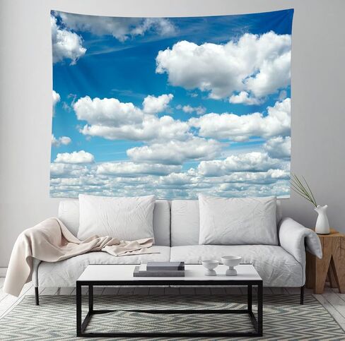 CORFOTO 60x50in نسيج السماء الزرقاء نسيج الغيوم البيضاء جدار الصورة نسيج الجدار شنقا السماء الزرقاء جدار نسيج لغرفة النوم غرفة المعيشة الجمالية كلية النوم ديكور غرفة الدراسة نافذة ديكور خلفية in Kuwait