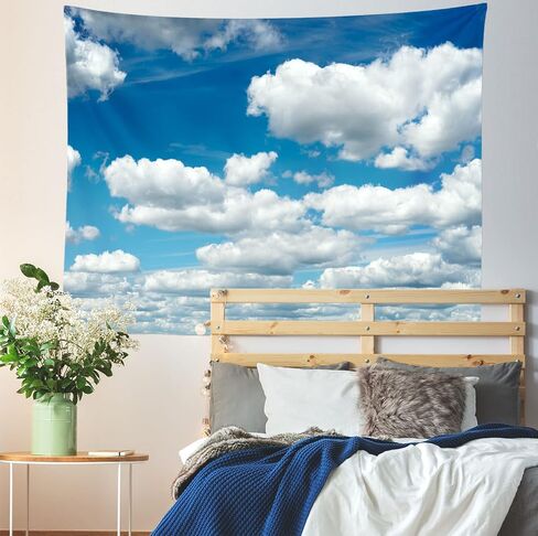 CORFOTO 60x50in نسيج السماء الزرقاء نسيج الغيوم البيضاء جدار الصورة نسيج الجدار شنقا السماء الزرقاء جدار نسيج لغرفة النوم غرفة المعيشة الجمالية كلية النوم ديكور غرفة الدراسة نافذة ديكور خلفية in Kuwait