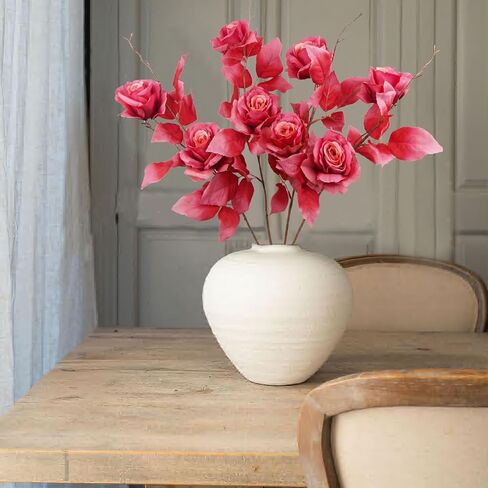 CISDUEO 4 PCS Artificial Flowers Roses Red Silk Flower Roses Bulk with Long Stems Single Fake Flowers for Wedding Bouquets Centerpieces Arrangements Party Home Decor Christmas Valentine's Day in Kuwait