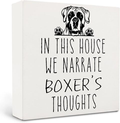 Qvapt Corgi Wooden Box Sign - Corgi Gifts for Women Corgi Owners, Corgi Desk Sign 5x5, Corgi Decor, Dog Decor for Home, Corgi's Thoughts in Kuwait