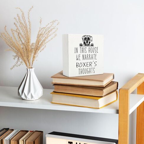 Qvapt Corgi Wooden Box Sign - Corgi Gifts for Women Corgi Owners, Corgi Desk Sign 5x5, Corgi Decor, Dog Decor for Home, Corgi's Thoughts in Kuwait