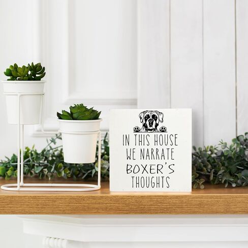 Qvapt Corgi Wooden Box Sign - Corgi Gifts for Women Corgi Owners, Corgi Desk Sign 5x5, Corgi Decor, Dog Decor for Home, Corgi's Thoughts in Kuwait