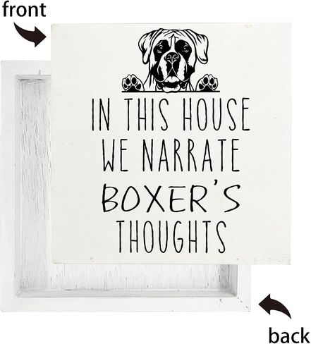 Qvapt Corgi Wooden Box Sign - Corgi Gifts for Women Corgi Owners, Corgi Desk Sign 5x5, Corgi Decor, Dog Decor for Home, Corgi's Thoughts in Kuwait