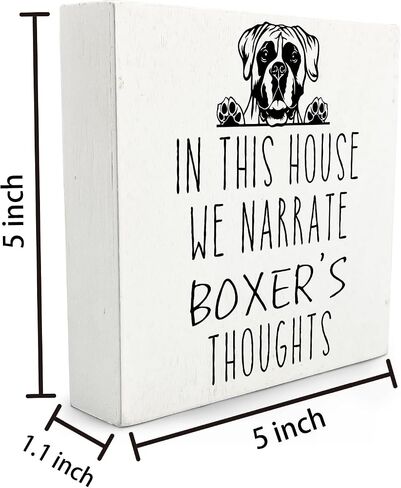 Qvapt Corgi Wooden Box Sign - Corgi Gifts for Women Corgi Owners, Corgi Desk Sign 5x5, Corgi Decor, Dog Decor for Home, Corgi's Thoughts in Kuwait