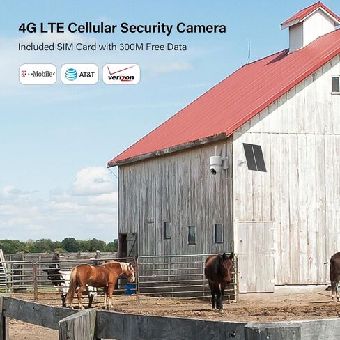 كاميرا أمان خلوية SEHMUA 4G LTE في الهواء الطلق مع بطاقة SIM، عرض 360 درجة 2K بدون واي فاي، كاميرا أمان تعمل بالطاقة الشمسية، رؤية ليلية ملونة، محادثة ثنائية الاتجاه، كشف حركة PIR in Kuwait