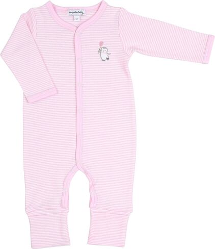 Magnolia Baby Baby Girl Tiny Penguin Pink Printed, Embroidered, Zipped, Footie, Playsuit, Pant Set in Saudi Arabia