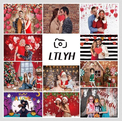 LTLYH 7x5ft خلفية عيد الحب عيد الحب الأحمر الحب القلب بالون ديكور راية خلفية عيد الحب صورة خلفية عيد الحب لوازم الحفلات 126 in Kuwait