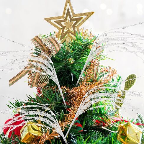 Hiboom 20 Pcs Glitter Christmas Picks Christmas Tree Decorative Stem Picks Artificial Glitter Stem Flower Arrangements for Christmas Tree Xmas Party Wedding Vase Decorations 21.6 Inch (Rose Red) in Saudi Arabia