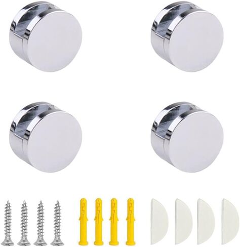 bjsdkff 4 Pcs Mirror Clip, Round Shape Wall-Mounted Mirrors Bracket, Glass Clips Clamps Holder for 5-11mm Thick Mirror Bathroom Mirrors Supporting Sheet Nail Dresser Mirror Fixed Fitting (Black) in Kuwait