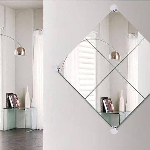 bjsdkff 4 Pcs Mirror Clip, Round Shape Wall-Mounted Mirrors Bracket, Glass Clips Clamps Holder for 5-11mm Thick Mirror Bathroom Mirrors Supporting Sheet Nail Dresser Mirror Fixed Fitting (Black) in Kuwait