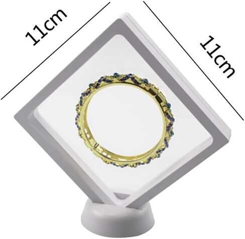 BCLP 4.33" PET Membrane White Floating Frame Display Holder with Stands for Coin Jewelry Medals 3D Display - Set of 3 in Saudi Arabia
