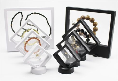 BCLP 4.33" PET Membrane White Floating Frame Display Holder with Stands for Coin Jewelry Medals 3D Display - Set of 3 in Saudi Arabia