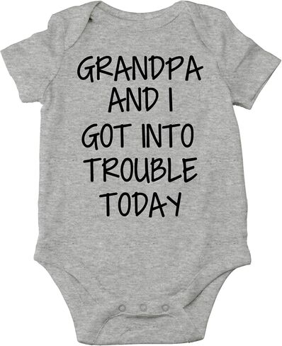 CBTwear Grandpa and I Got Into Trouble Today - Best Grandpa Ever - Cute Infant One-Piece Baby Bodysuit in Saudi Arabia