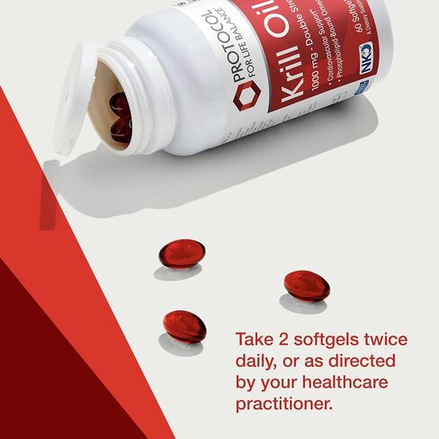 Protocol Krill Oil 1,000mg - Omega-3 - Heart, Brain, and Joint Health - 60 Softgels in Saudi Arabia