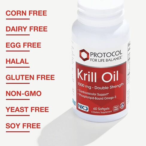 Protocol Krill Oil 1,000mg - Omega-3 - Heart, Brain, and Joint Health - 60 Softgels in Saudi Arabia