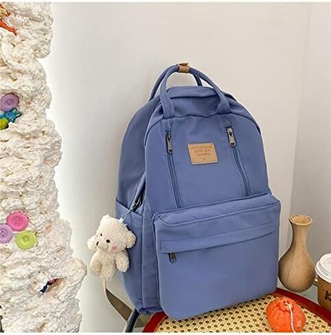 حقيبة ظهر CHERSE اللطيفة مع ملحقات الدب الجمالية Kawaii stuff Y2K حقيبة ظهر Preppy كتف كتب (أسود) in Kuwait