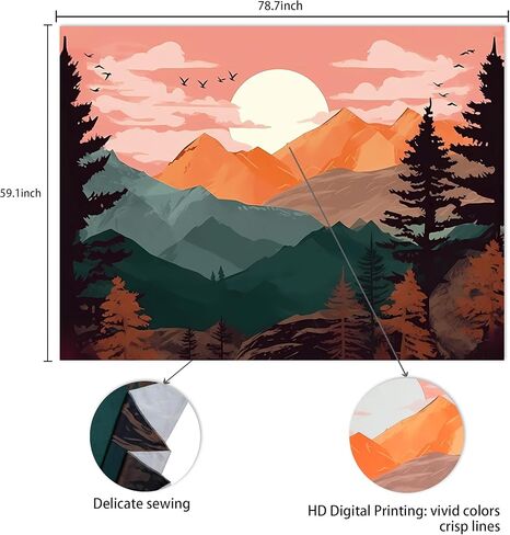 بساط حائط للتعليق على الحائط للغرفة بنمط جبال الغابات من زوين in Kuwait