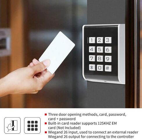 Door Keyboard Access Controller, 2000 Users, RFID Password, Door Entry Card Reader, Backlit Keyboard, Tamper Alarm, Suitable for Hospitals, Building in Kuwait