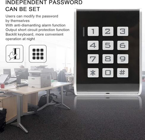 Door Keyboard Access Controller, 2000 Users, RFID Password, Door Entry Card Reader, Backlit Keyboard, Tamper Alarm, Suitable for Hospitals, Building in Kuwait