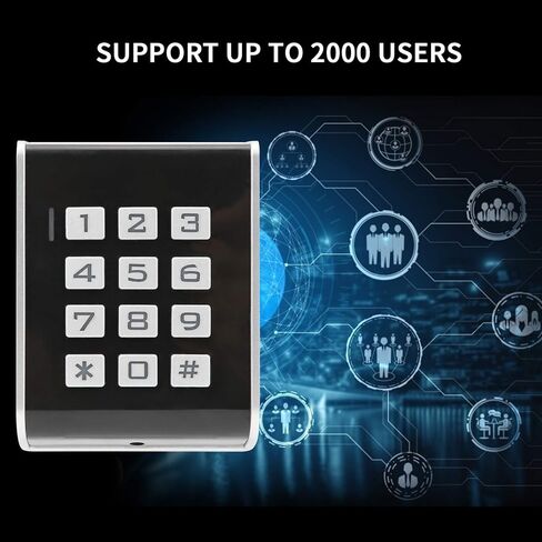Door Keyboard Access Controller, 2000 Users, RFID Password, Door Entry Card Reader, Backlit Keyboard, Tamper Alarm, Suitable for Hospitals, Building in Kuwait