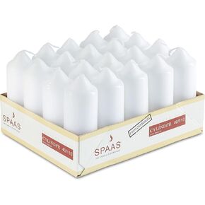 SPAAS White Pillar Candles - 20 Pack | 1.5x4 Inch Bulk Pillar Candles, Dripless Dinner Candles | Unscented Pillar Candles for Home Décor, Memorial, Vigil, Parties, Wedding, Decorative Lantern in Saudi Arabia