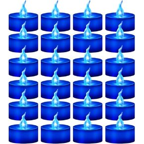 24 PCS Black LED Tea Lights(Warm Yellow Flickering Flame), Battery Operated LED Tealight Candles, Black Flameless Small Candles for Wedding, Thanksgiving and Halloween in Saudi Arabia