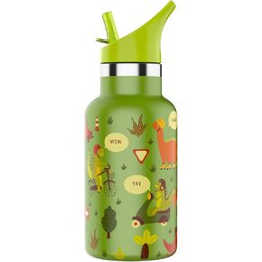 JEELA SPORTS Kids Water Bottle Stainless Steel with Straw -12 oz- Leak Proof & Double Wall Vacuum Kids Insulated Water Bottle, Toddler Water Bottles Kids, Pink in Saudi Arabia