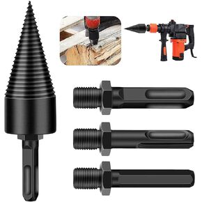 4 قطع من رؤوس مثقاب مقسم خشب الحطب، رؤوس حفر ماسية لتحسين المنزل، قطع حفر شديدة التحمل لعصا الحفر اليدوية (دائرية + مربعة + سداسية 32 مم) in Kuwait