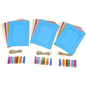 إطار صور ورقي من Chosky DIY متعدد الألوان، إطارات صور معلقة على الحائط مع مشابك وحبال تناسب صور مقاس 10.16 سم × 15.24 سم، 30 قطعة للمنزل والكلية والمكتب in Kuwait