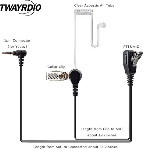 TWAYRDIO Acoustic Air Tube Earpiece Ear Piece for YAESU VX110 VX150 VX1R VX2R VX3R VX5R, Radio Headset with Medium Replacement Earmolds for FT1DR FT2DR FT5DR FT3DR FT70DR FT60R Handheld Transceiver in Saudi Arabia