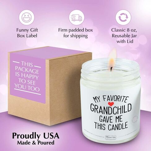 Grandma Gifts from Grandchildren / Granddaughter - 8oz Lavender Candle - Idea for Best Grandma, Mothers Day, Promoted to, Great Birthday, First Time, to Be That She Will Love in Saudi Arabia