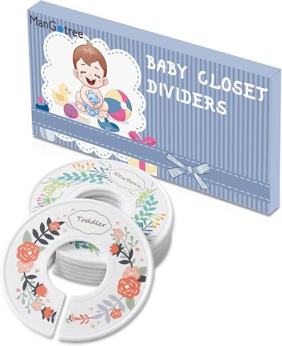 فواصل حجم خزانة الأطفال، مجموعة من 8 فواصل لملابس خزانة الأطفال، فواصل تنظيم مقاسات ملابس الأطفال الصغار (نمط الزهور) in Kuwait