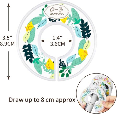 فواصل حجم خزانة الأطفال، مجموعة من 8 فواصل لملابس خزانة الأطفال، فواصل تنظيم مقاسات ملابس الأطفال الصغار (نمط الزهور) in Kuwait