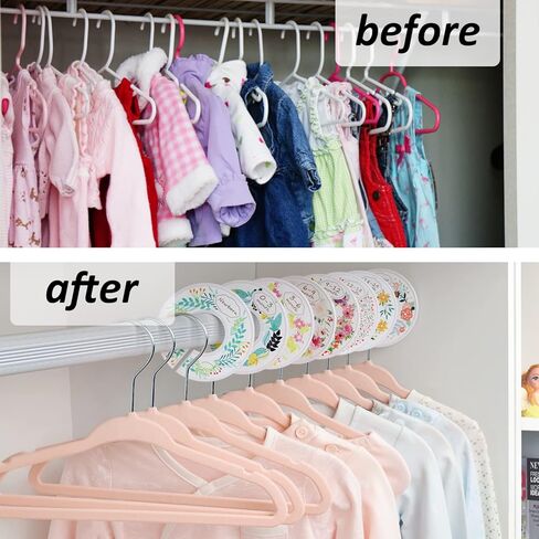 فواصل حجم خزانة الأطفال، مجموعة من 8 فواصل لملابس خزانة الأطفال، فواصل تنظيم مقاسات ملابس الأطفال الصغار (نمط الزهور) in Kuwait