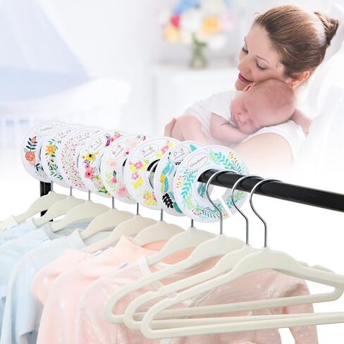 فواصل حجم خزانة الأطفال، مجموعة من 8 فواصل لملابس خزانة الأطفال، فواصل تنظيم مقاسات ملابس الأطفال الصغار (نمط الزهور) in Kuwait