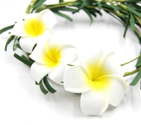 CNFZLIYUER زهرة بلوميريا الاصطناعية، 10 قطع من بتلات الزهور الاصطناعية هاواي البيضاء قطعة مركزية من الزهور العائمة لحمام السباحة، وقبعة الشعر الأزهار للحرف اليدوية المنزلية وحفلات الزفاف على الشاطئ in Kuwait