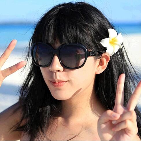 CNFZLIYUER زهرة بلوميريا الاصطناعية، 10 قطع من بتلات الزهور الاصطناعية هاواي البيضاء قطعة مركزية من الزهور العائمة لحمام السباحة، وقبعة الشعر الأزهار للحرف اليدوية المنزلية وحفلات الزفاف على الشاطئ in Kuwait