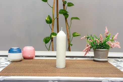 شموع عمودية من شمع العسل الطبيعي بنسبة 100% من Phyther (6 × 1.5 بوصة). شمعدان بنمط قرص العسل غير معطر لديكور الطاولة المركزية. أخضر (2 قطعة) in Saudi Arabia