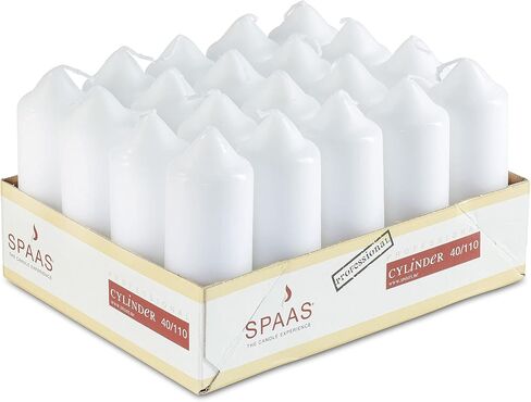 SPAAS White Pillar Candles - 20 Pack | 1.5x4 Inch Bulk Pillar Candles, Dripless Dinner Candles | Unscented Pillar Candles for Home Décor, Memorial, Vigil, Parties, Wedding, Decorative Lantern in Saudi Arabia