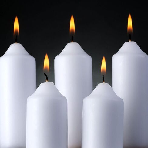 SPAAS White Pillar Candles - 20 Pack | 1.5x4 Inch Bulk Pillar Candles, Dripless Dinner Candles | Unscented Pillar Candles for Home Décor, Memorial, Vigil, Parties, Wedding, Decorative Lantern in Saudi Arabia