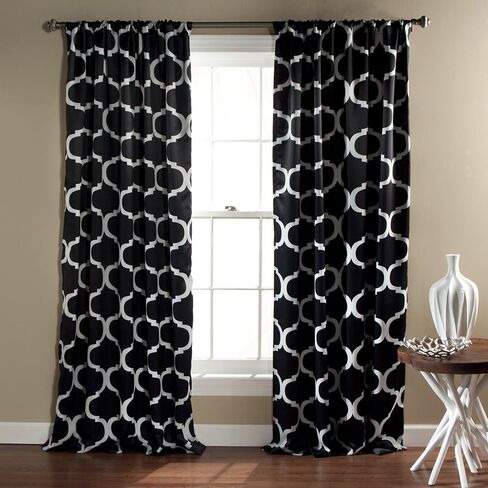 Lush Decor Geo Valance, 18 x 52, Navy in Saudi Arabia