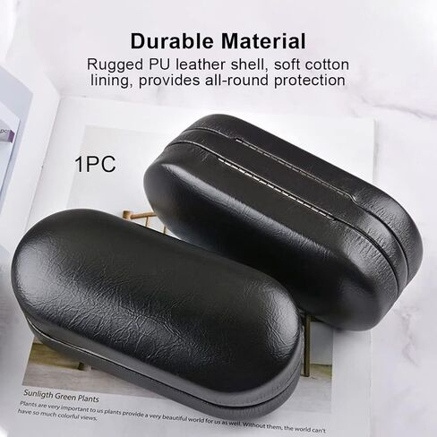 حافظة نظارة KASCLINO 2 في 1، حافظة نظارة بطبقة مزدوجة لإطارين، حافظة عدسات لاصقة مع مزيل ملاقط مرآة، حافظة حماية صلبة لصندوق العدسات اللاصقة للرجال والنساء in Kuwait