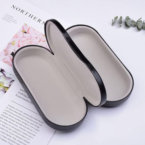 حافظة نظارة KASCLINO 2 في 1، حافظة نظارة بطبقة مزدوجة لإطارين، حافظة عدسات لاصقة مع مزيل ملاقط مرآة، حافظة حماية صلبة لصندوق العدسات اللاصقة للرجال والنساء in Kuwait