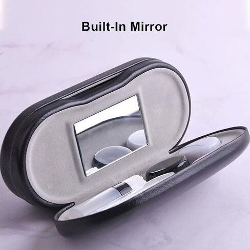 حافظة نظارة KASCLINO 2 في 1، حافظة نظارة بطبقة مزدوجة لإطارين، حافظة عدسات لاصقة مع مزيل ملاقط مرآة، حافظة حماية صلبة لصندوق العدسات اللاصقة للرجال والنساء in Kuwait